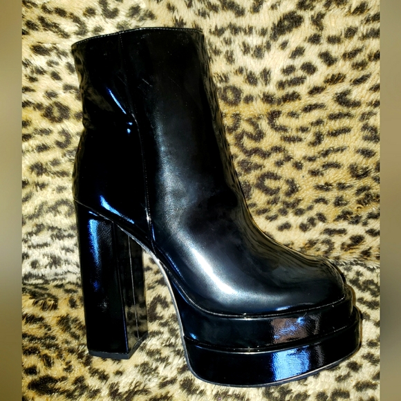 BAMBOO Shoes - BAMBOO BLACK PATENT PLATFORM BOOTS DOLLS KILL GOTH PUNK GLAM 8